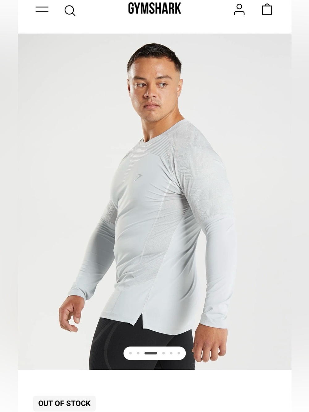 Gymshark Men’s Light Grey 315 Long Sleeve T-Shirt Slim Fit SOLD OUT ONLINE XXXL